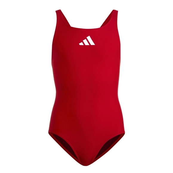 adidas Other - Adidas Competition Swimsuit 1 piece 3 Bar logo Solid Red Girls Med (11-12yr) NWT
